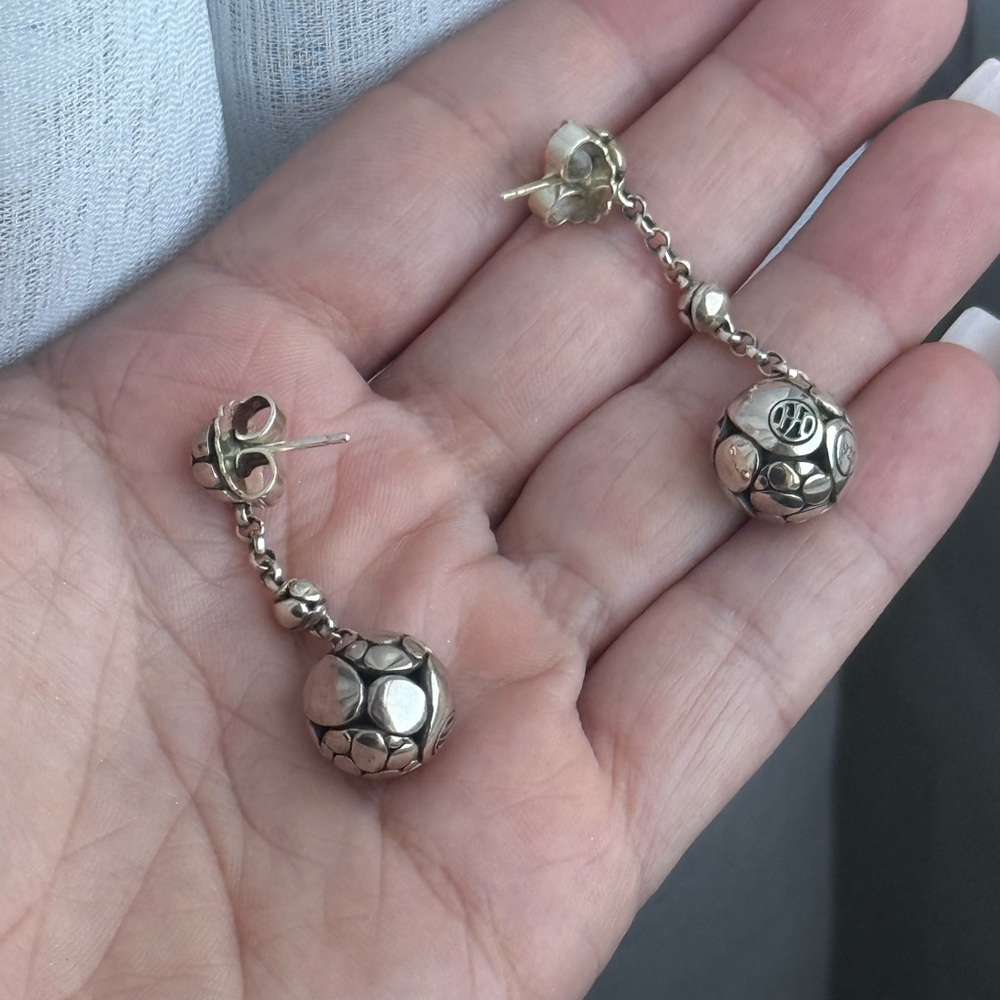 JOHN HARDY Sterling Silver Kali Long Drop Earrings - Picture 3 of 7